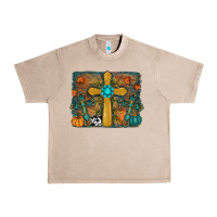French Oak Fall Gemstone Cross Urban Heavy Tee - RanaPortraitStore