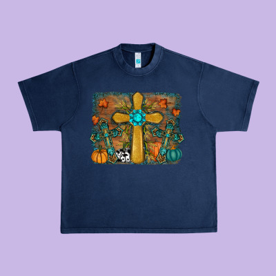 Fall Gemstone Cross Urban Heavy Tee Designed By Ranaportraitstore
