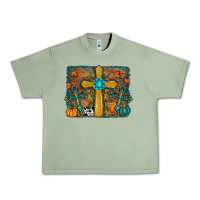 Oil Green Fall Gemstone Cross Urban Heavy Tee - RanaPortraitStore