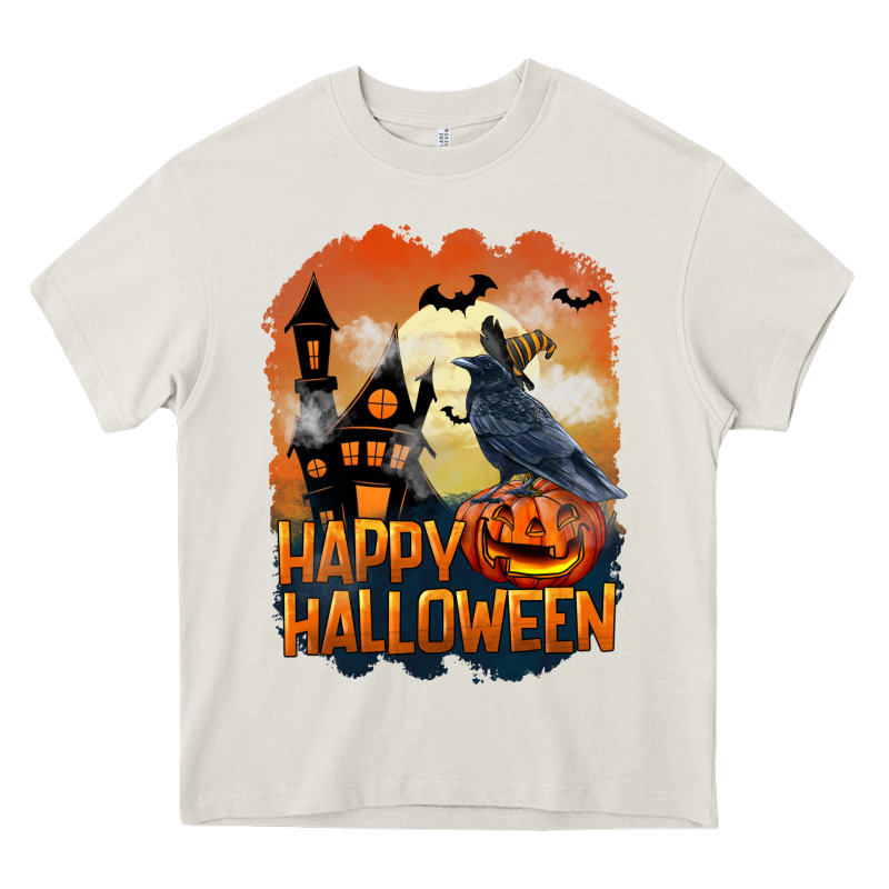 Happy Halloween With Crow Heavy Core Tee by LillyAllenDesigns | Teevron