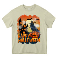 Mossy Happy Halloween With Crow Heavy Core Tee - LillyAllenDesigns