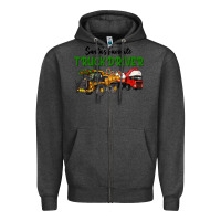Charcoal Heather Santa's Favorite Truck Driver Zipper Hoodie - LillyAllenDesigns
