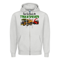 Dove Grey Santa's Favorite Truck Driver Zipper Hoodie - LillyAllenDesigns