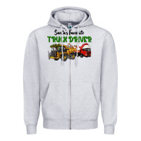 Heather Grey Santa's Favorite Truck Driver Zipper Hoodie - LillyAllenDesigns