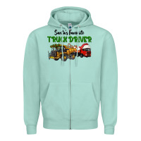 Seafoam Santa's Favorite Truck Driver Zipper Hoodie - LillyAllenDesigns
