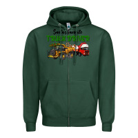 Sports Green Santa's Favorite Truck Driver Zipper Hoodie - LillyAllenDesigns
