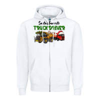 White Santa's Favorite Truck Driver Zipper Hoodie - LillyAllenDesigns
