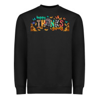 Black Happy thanksgiving Heavyweight Sweatshirt - CowhideDigitalArt