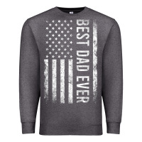 Charcoal Heather Father's Day Best Dad Ever American Flag Premium Sweatshirt - minhPixels