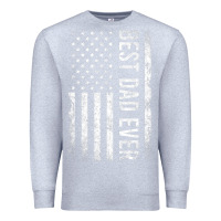 Heather Grey Father's Day Best Dad Ever American Flag Premium Sweatshirt - minhPixels