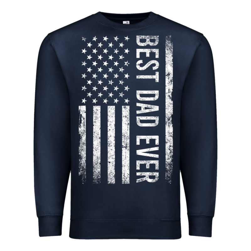 Father's Day Best Dad Ever American Flag Premium Sweatshirt by minhPixels | Teevron