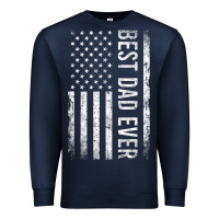 Navy Father's Day Best Dad Ever American Flag Premium Sweatshirt - minhPixels