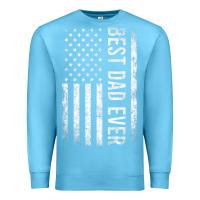 Ocean Blue Father's Day Best Dad Ever American Flag Premium Sweatshirt - minhPixels