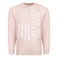 Pale Pink Father's Day Best Dad Ever American Flag Premium Sweatshirt - minhPixels