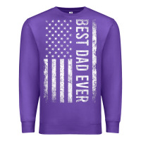 Purple Father's Day Best Dad Ever American Flag Premium Sweatshirt - minhPixels