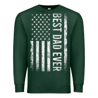 Sports Green Father's Day Best Dad Ever American Flag Premium Sweatshirt - minhPixels