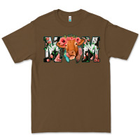 Cacao Cowhide Floral Feather Cow Mom Premium Tee - Bettercallsaul