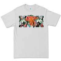 Dove Grey Cowhide Floral Feather Cow Mom Premium Tee - Bettercallsaul