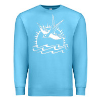 Ocean Blue Captain Jack Sparrow Tattoo WHITE Premium Sweatshirt - minhPixels