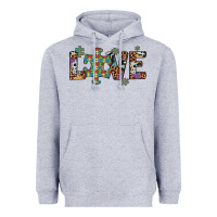 Heather Grey love autism awareness leopard cowhide Heavyweight Hoodie - Artiststas