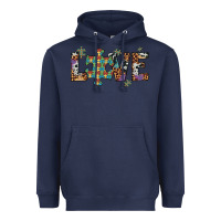 Navy love autism awareness leopard cowhide Heavyweight Hoodie - Artiststas