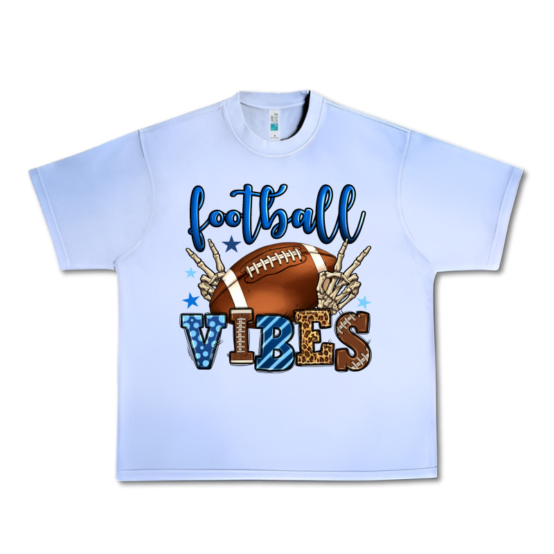 Football Vibes Blue And Grey Team Color Urban Heavy Tee by HowdyJamesFarm | Teevron