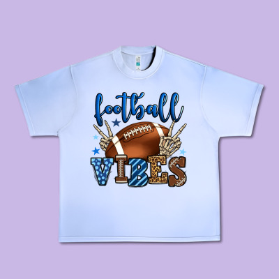 Football Vibes Blue And Grey Team Color Urban Heavy Tee Designed By Howdyjamesfarm