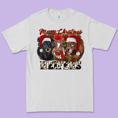 Merry Christmas Heifers Premium Tee Designed By Ranaportraitstore