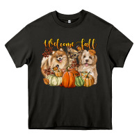 Asphalt welcome fall with dogs Heavy Core Tee - LillyAllenDesigns