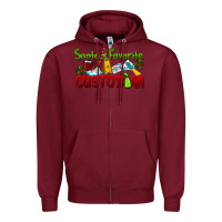 Burgundy Santa's Favorite Custodian Zipper Hoodie - LillyAllenDesigns