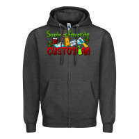Charcoal Heather Santa's Favorite Custodian Zipper Hoodie - LillyAllenDesigns