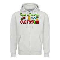 Dove Grey Santa's Favorite Custodian Zipper Hoodie - LillyAllenDesigns