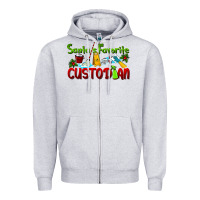 Heather Grey Santa's Favorite Custodian Zipper Hoodie - LillyAllenDesigns