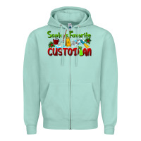Seafoam Santa's Favorite Custodian Zipper Hoodie - LillyAllenDesigns