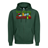 Sports Green Santa's Favorite Custodian Zipper Hoodie - LillyAllenDesigns