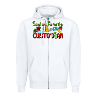 White Santa's Favorite Custodian Zipper Hoodie - LillyAllenDesigns