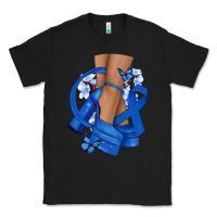 Black Colon Cancer diva blue ribbon Classic Tee - NancyCooperArtShop