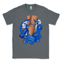 Charcoal Heather Colon Cancer diva blue ribbon Classic Tee - NancyCooperArtShop