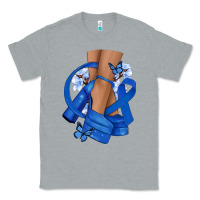 Heather Grey Colon Cancer diva blue ribbon Classic Tee - NancyCooperArtShop