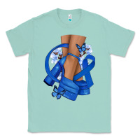 Seafoam Colon Cancer diva blue ribbon Classic Tee - NancyCooperArtShop
