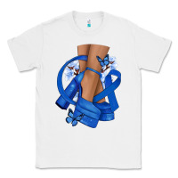 White Colon Cancer diva blue ribbon Classic Tee - NancyCooperArtShop