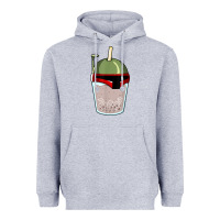 Heather Grey bubble fett boba tea funny sci fi pun pearl milk tea gift t shirt Heavyweight Hoodie - minhPixels