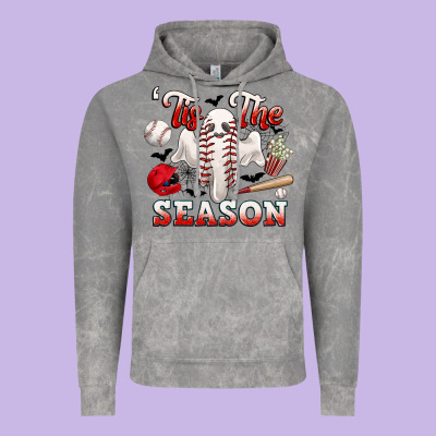 Tis The Season Baseball Halloween Vintage Hoodie Designed By Cowgirlartshop