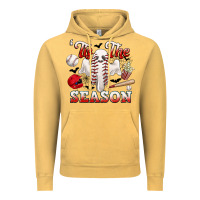 Vintage Mustard tis the season baseball halloween Vintage Hoodie - CowGirlArtShop
