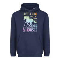 Navy Jesus And Horses, Horse Gifts For Girls, Women Heavyweight Hoodie - minhPixels