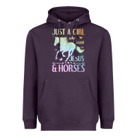 Plum Jesus And Horses, Horse Gifts For Girls, Women Heavyweight Hoodie - minhPixels