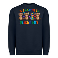 Navy Its Okay To Be Different Heavyweight Sweatshirt - CowhideDigitalArt