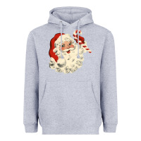 Heather Grey santa vintage face Heavyweight Hoodie - minhPixels