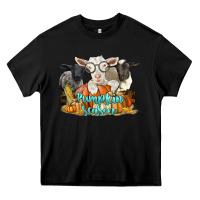 Black pumpkin season with baby sheeps and goat Heavy Core Tee - LillyAllenDesigns