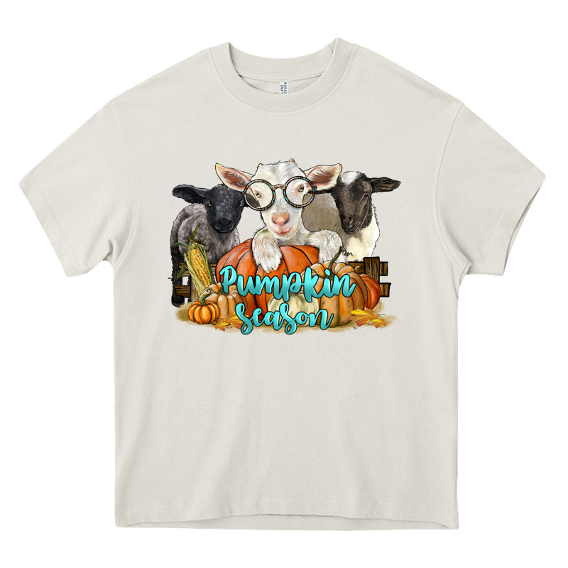 Pumpkin Season With Baby Sheeps And Goat Heavy Core Tee by LillyAllenDesigns | Teevron
